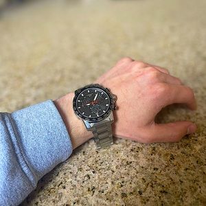 TISSOT STAINLESS STEEL WATCH WITH SAPPHIRE CHRYSTAL FACE